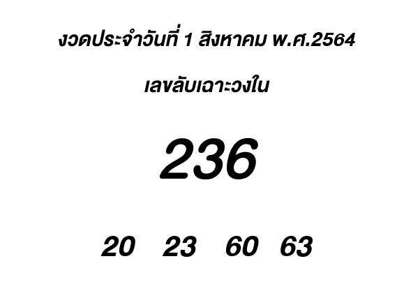 เลขลับเฉพาะวงใน 1-8-64