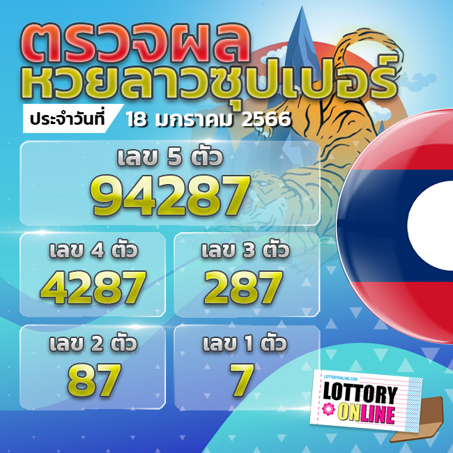 ตรวจหวยลาวซุปเปอร์ 18/1/66